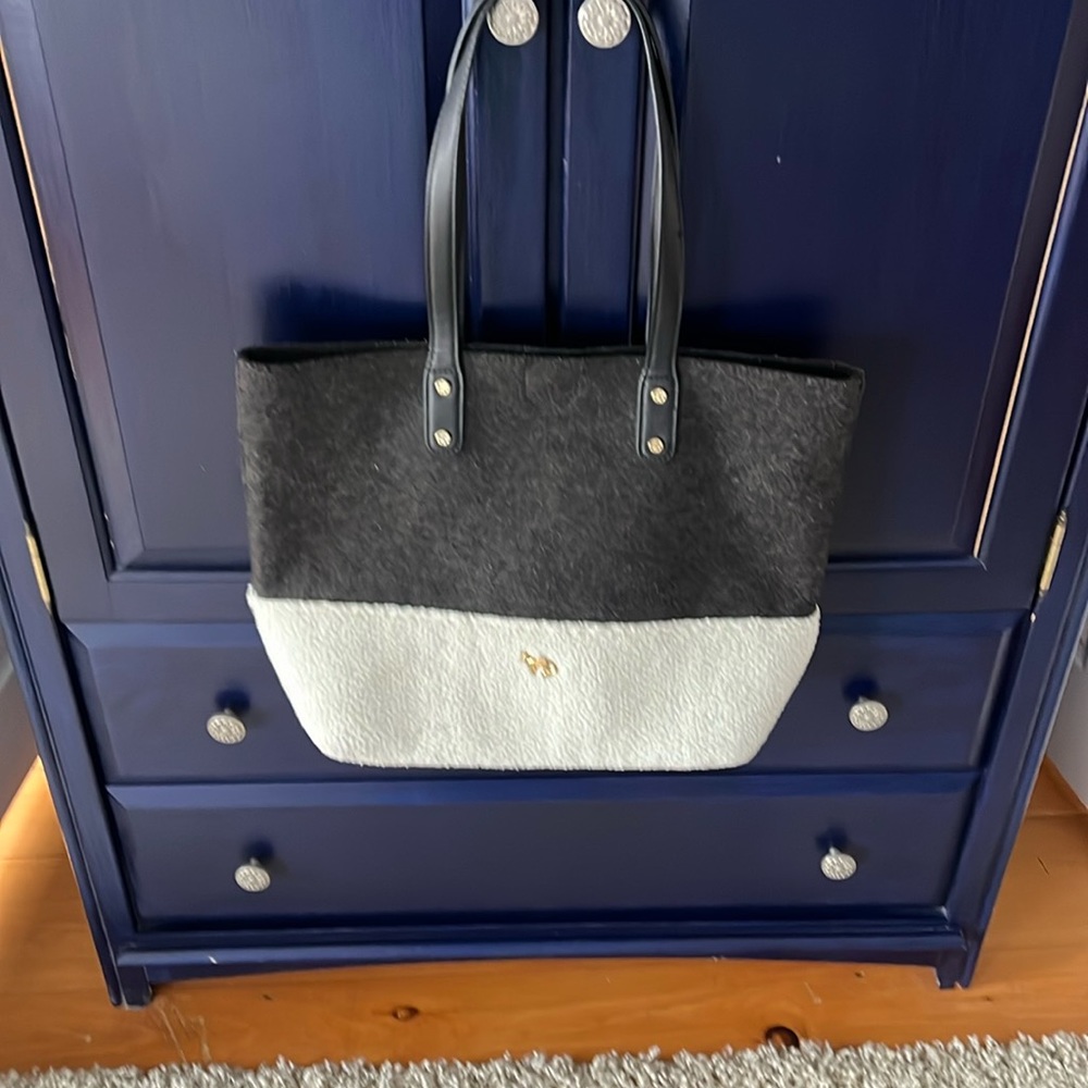 Emma Fox Extra Large White and Gray Tote Bag